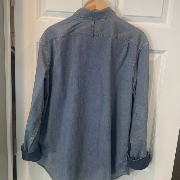 Banana Republic Men’s long sleeve button up, XL navy denim Durable fabric like N - Picture 4 of 16